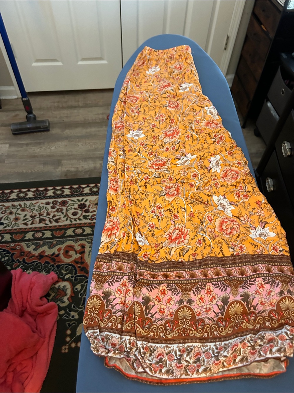 Mustard Floral Maxi flair pant
